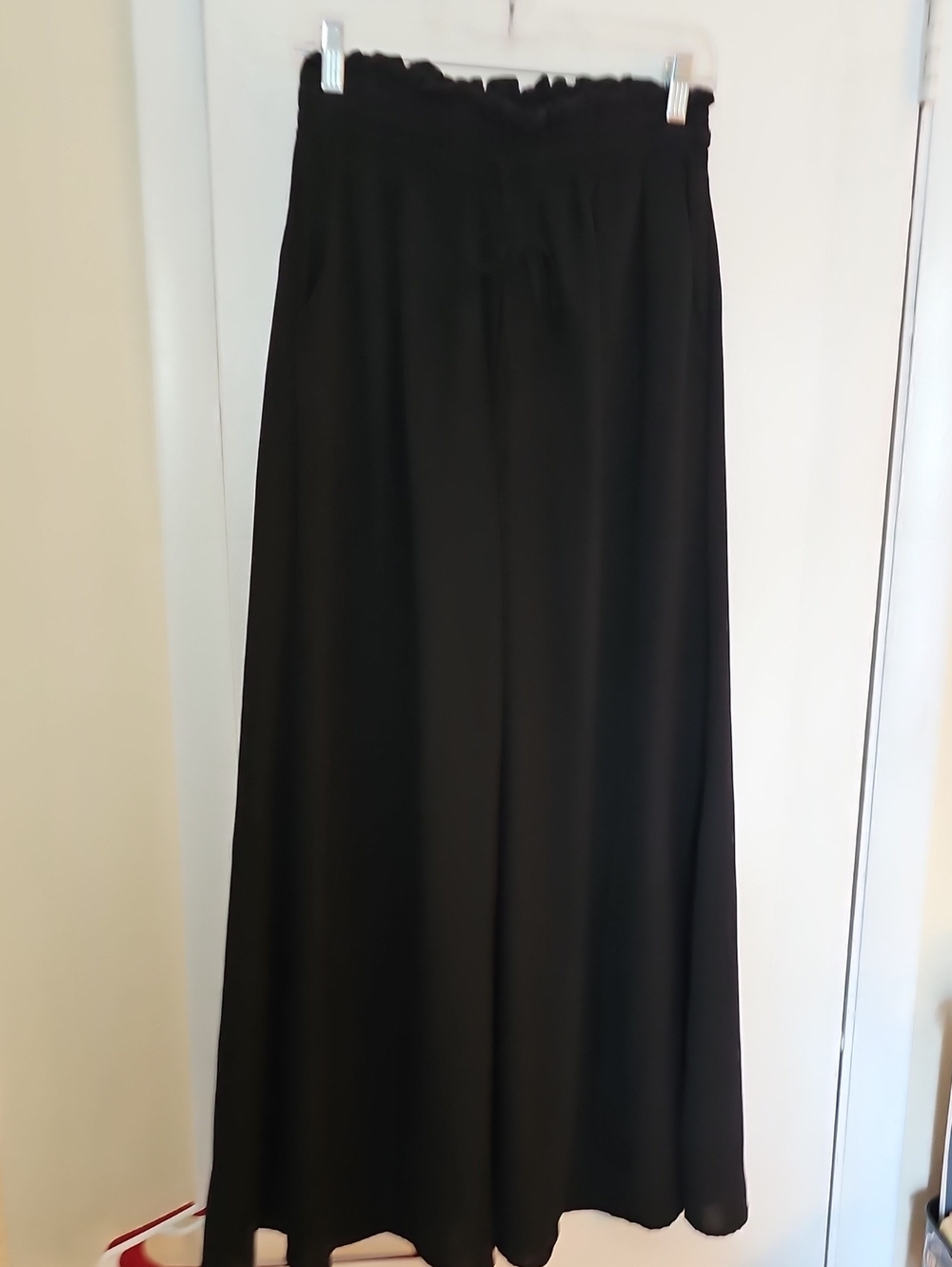 Black Wide-Leg Women's Skirt Pants